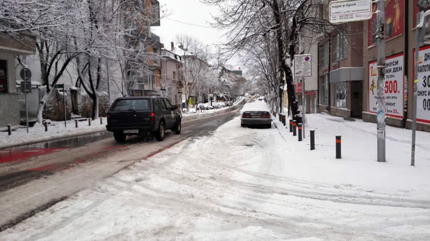 Зимни условия в Стара Загора